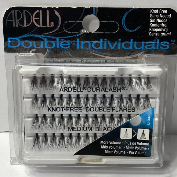 Ardell Lashes Double Individuals Knot Free Double Flares Medium Black Duralash - Picture 1 of 13